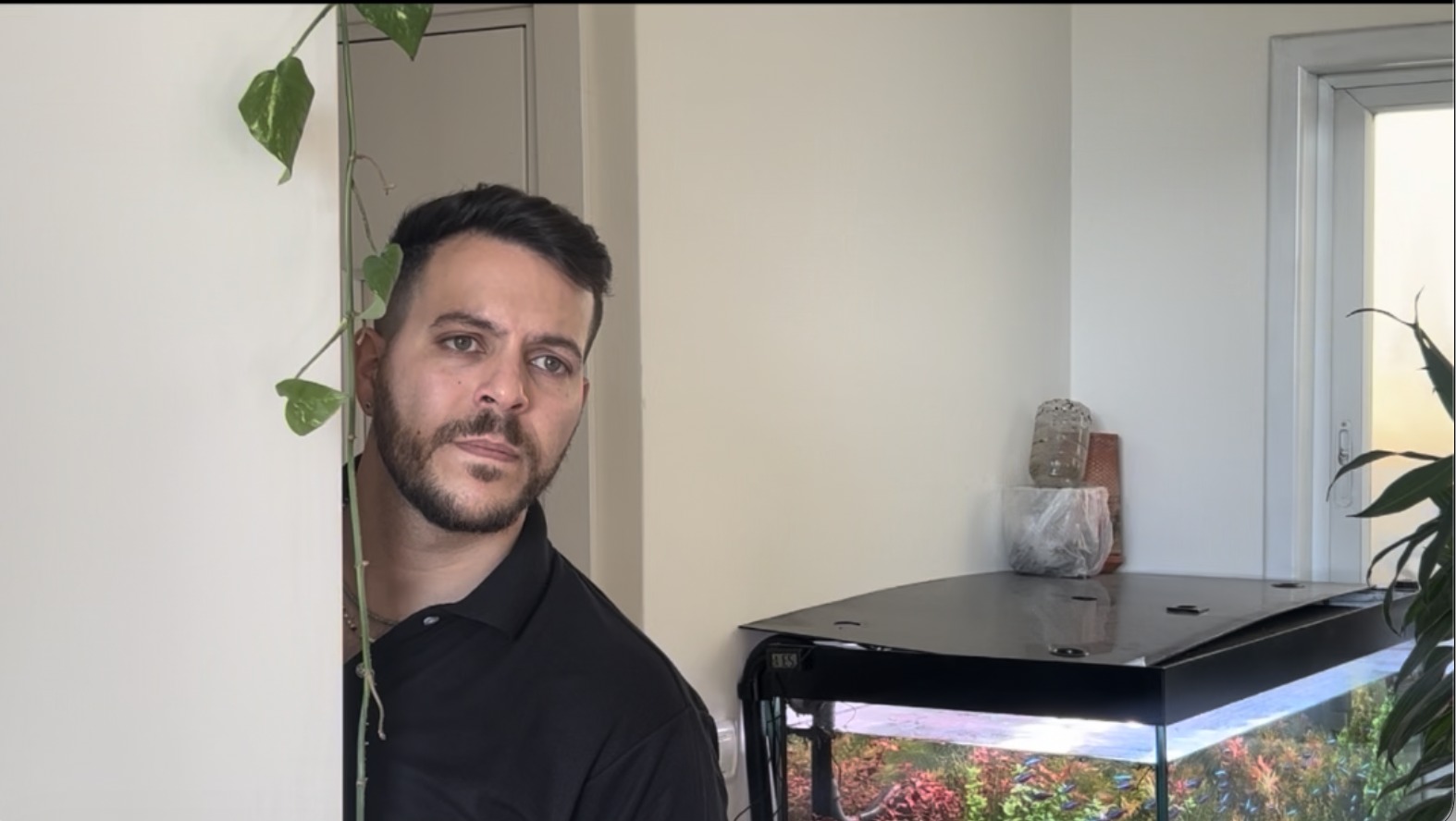 צילום הבית שממנו נבנה הפריים: אותה תנועה, מציץ מאחורי קיר